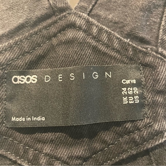 ASOS Sz 20 Adjustable Straps Several Pockets Denim  Overalls in Black - Picture 6 of 15